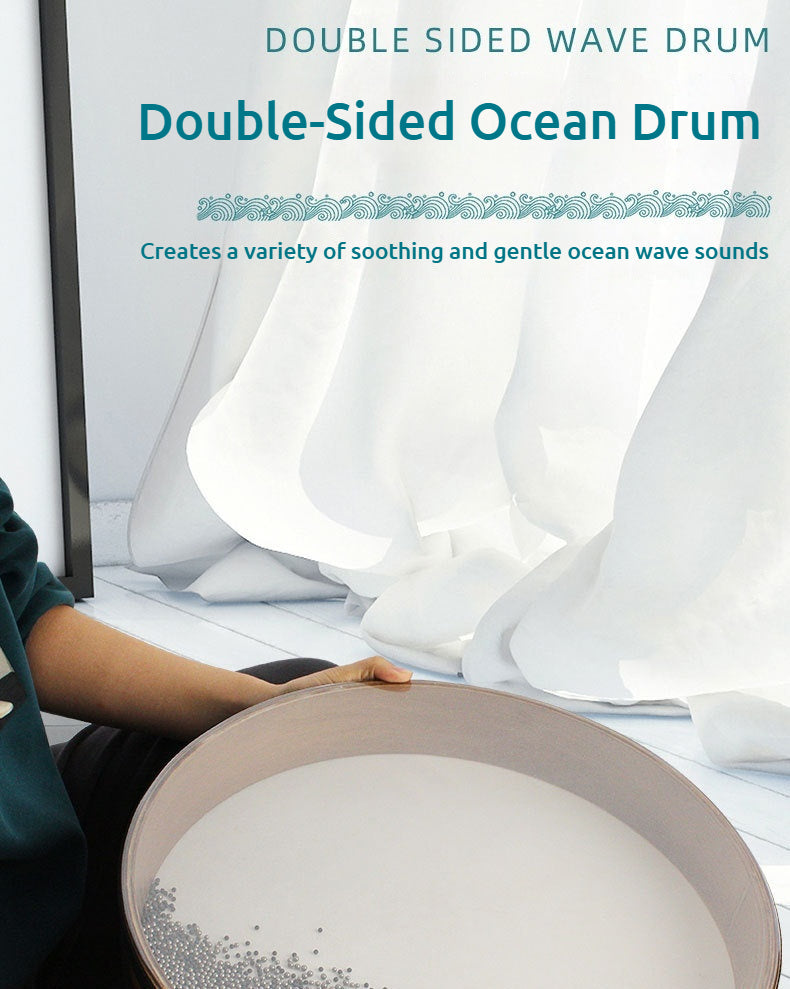 Healing Ocean Drum - Dual-Sided Goat/Synthetic Skin Natural Sound Therapy Instrument (16/18/20/22 Inch) for Yoga & Meditation