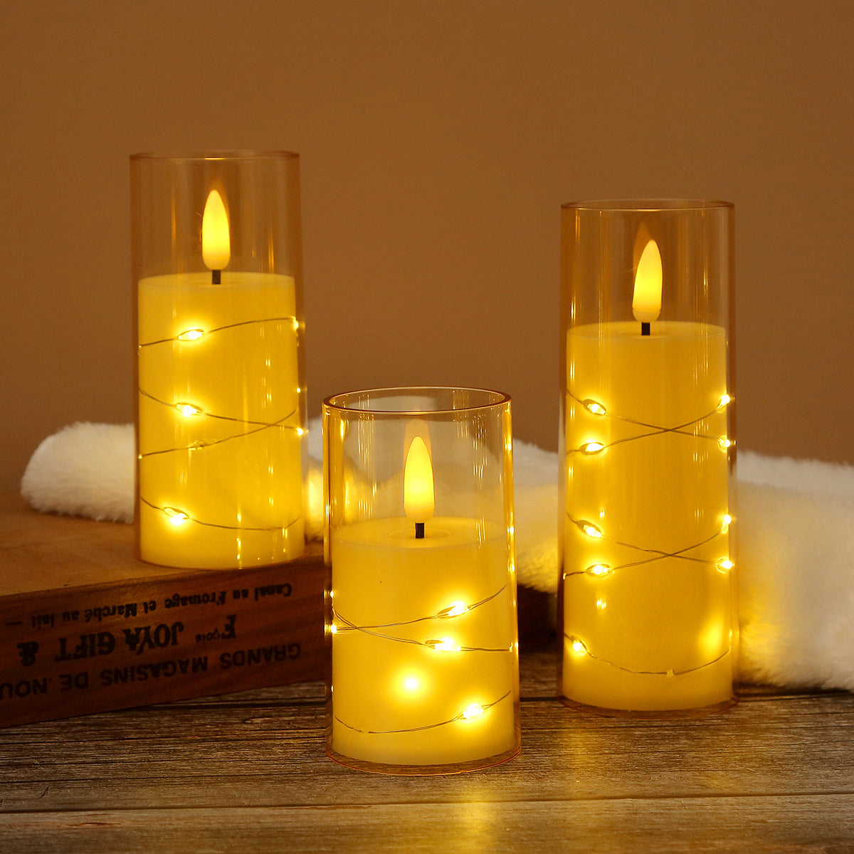 LED Electronic Candle Light - Meditation Mood Lamp for Birthday, Camping, Restaurant, Christmas Decoration with Realistic Flame (Multiple Colors & Sizes)