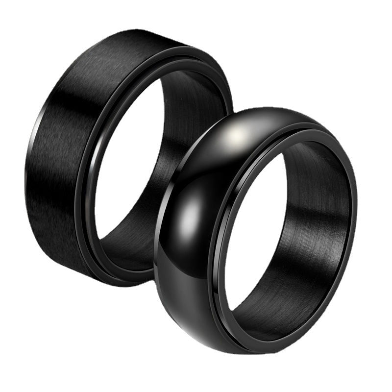 Titanium Steel Spinning Ring – Stress Relief Rotating Meditation Yoga Mindfulness Jewelry