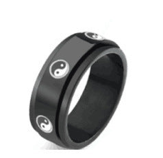 Titanium Steel Geometric Rings - Trendy Euro & Korean Minimalist Style (Black/Gold/Rainbow/Silver/Rose Gold)