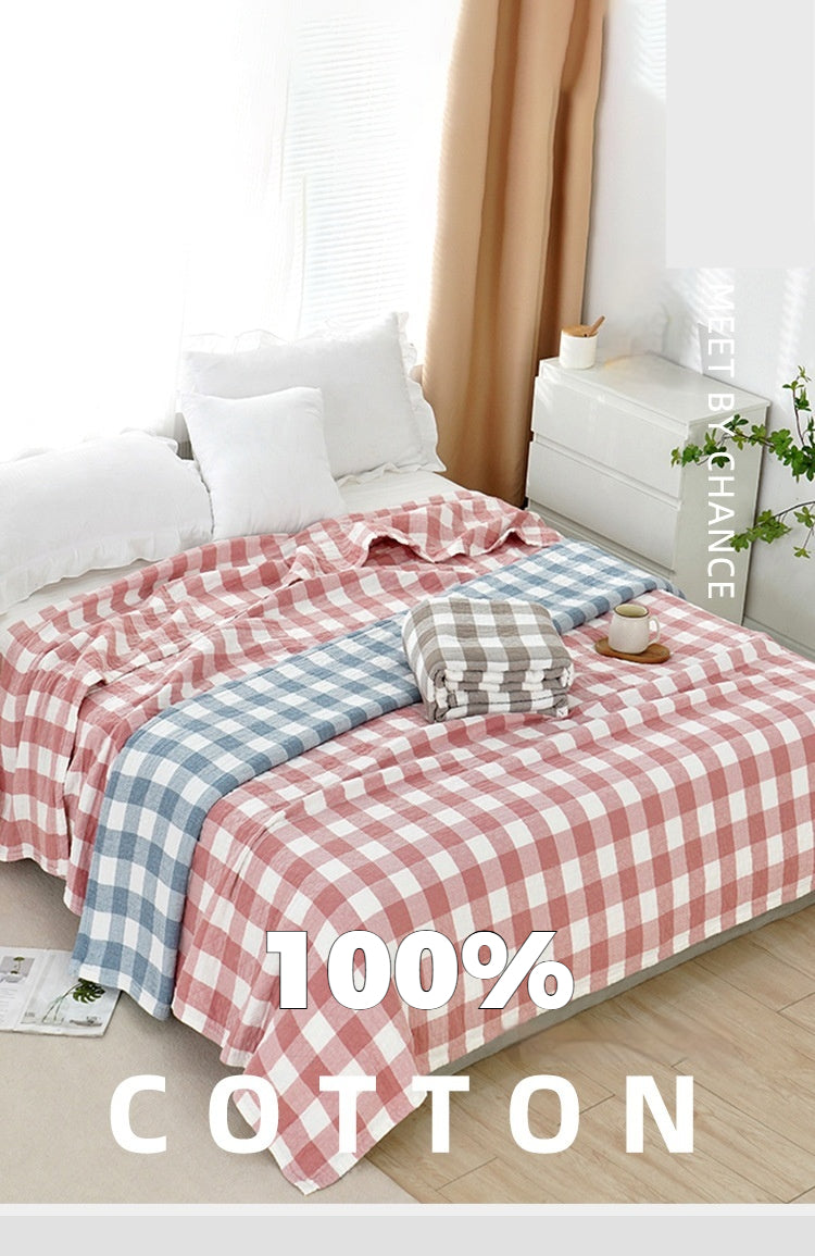 100% Cotton Gauze Blanket | Summer Cooling Throw | Multi-Purpose Meditation Yoga Blanket | Air-Con Blanket | Sofa Throw | Office Nap Blanket