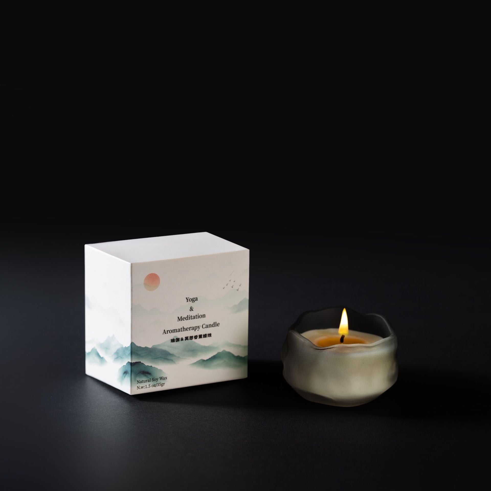 Chinese Style Yoga & Meditation Aromatherapy Soy Wax Candle (Multiple Scents & Colors) - 35g, 6H Burn Time