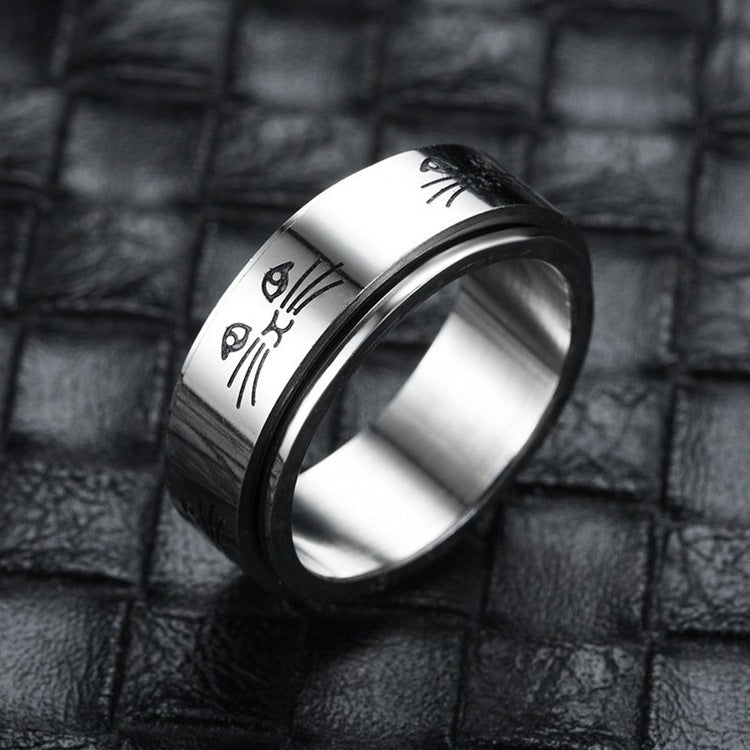 Titanium Steel Geometric Rings - Trendy Euro & Korean Minimalist Style (Black/Gold/Rainbow/Silver/Rose Gold)