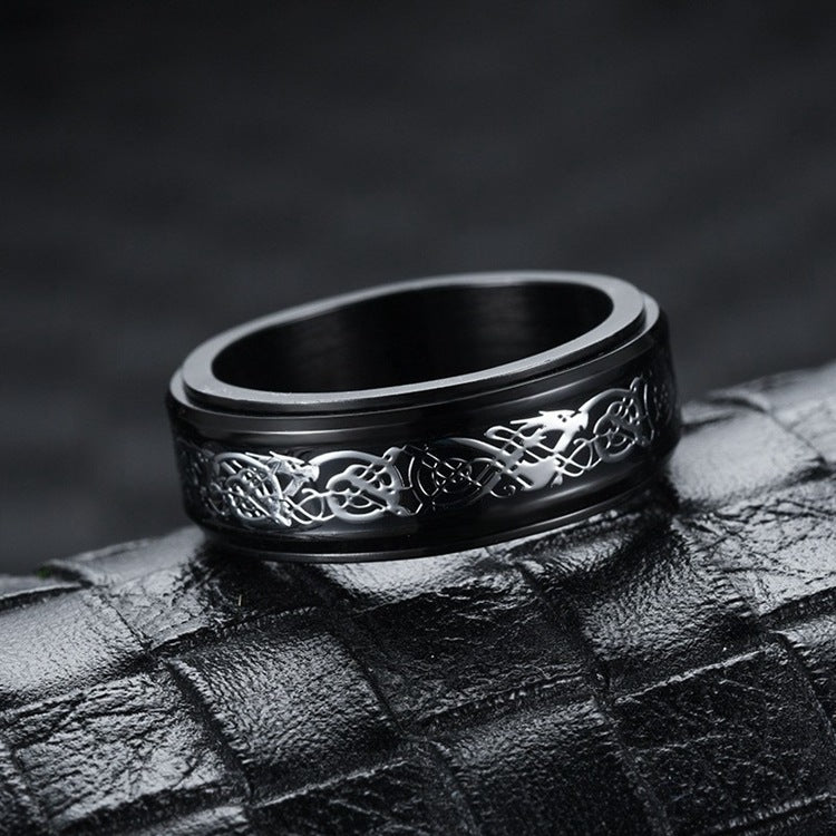 Titanium Steel Geometric Rings - Trendy Euro & Korean Minimalist Style (Black/Gold/Rainbow/Silver/Rose Gold)