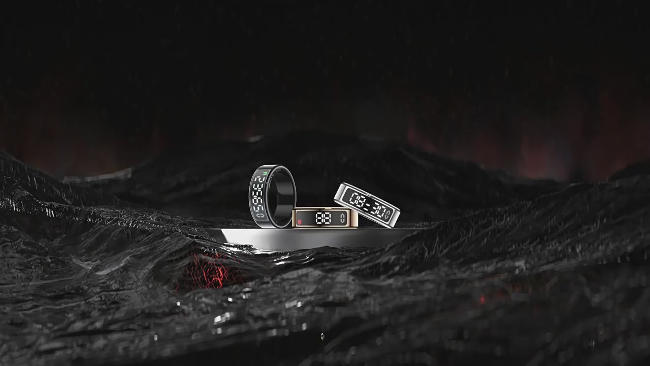 SY01 Smart Ring with Display – Health Monitor for Heart Rate, SpO2, Sleep Tracking, Gesture Control, Long Battery Life, IP68 Waterproof