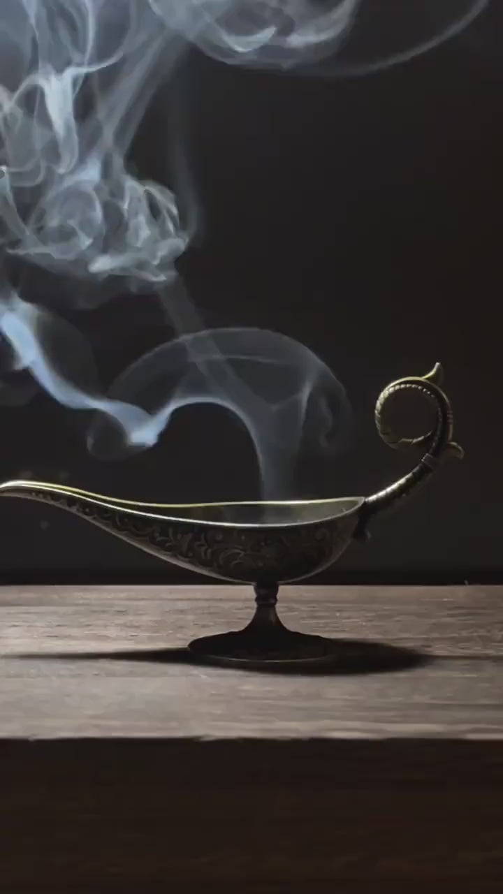 Aladdin Lamp Meditation Incense Set - Auspicious Cloud Pads (Li Yu's Bedchamber/Ambergris/Osmanthus),for Air Purifying, Stress Relief & Better Sleep