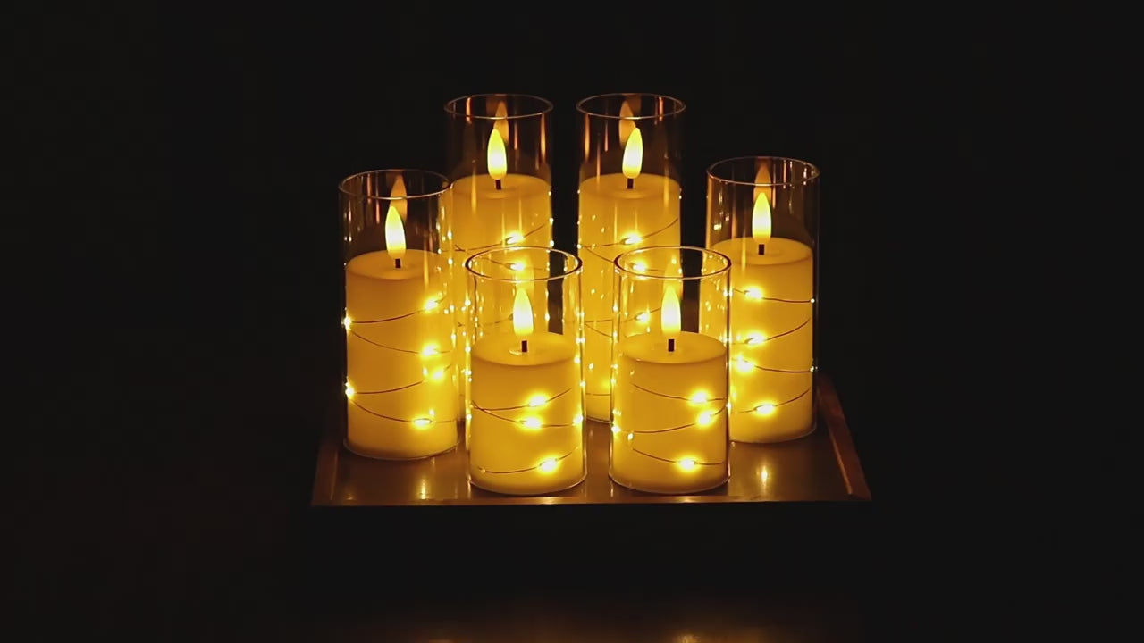 Copper Wire LED Flameless Candle Cup - Remote Control Christmas Party Lights, Meditation Mood Lighting, Restaurant Decor, Acrylic Cup Candles for Wedding