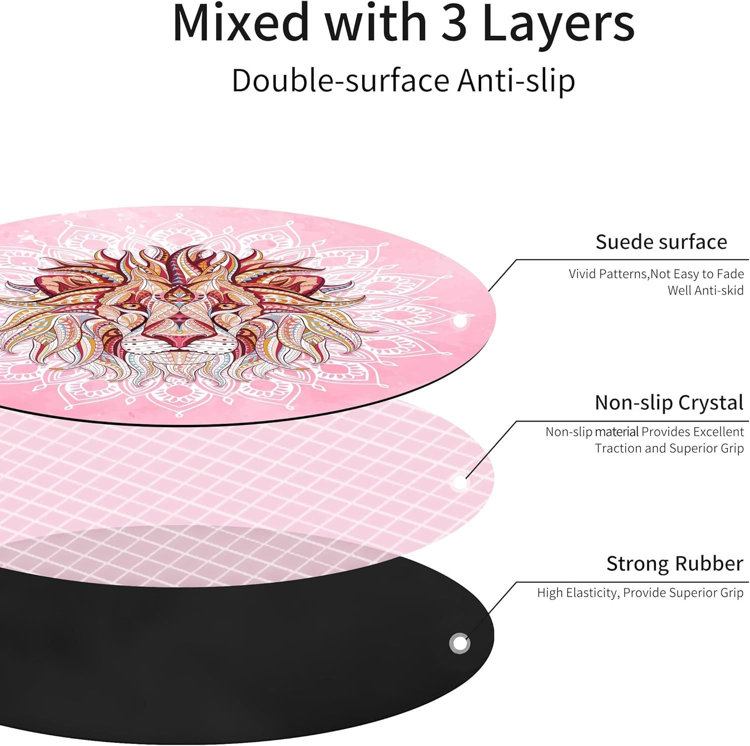 Suede & Natural Rubber Meditation Yoga Mat – Non-Slip Round Zen Mat for Yoga, Pilates & Workout