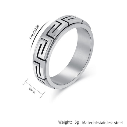 INS Minimalist Luxury Titanium Steel Meditation Spinner Ring for Anxiety Relief, Stress Reduction, Fashion Finger Ring