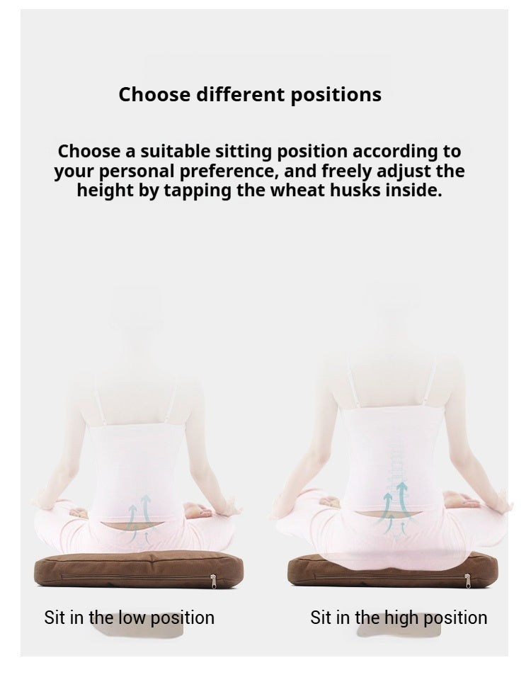 Retro Buckwheat Meditation Cushion - Ergonomic Tailbone Support Pillow for Yoga, Zen Sitting