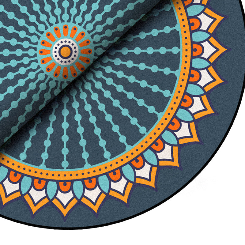 Suede Round Meditation Mat – Non-Slip, Thickened for Yoga, Fitness, Jump Rope & Zen Sitting （Multiple Patterns）