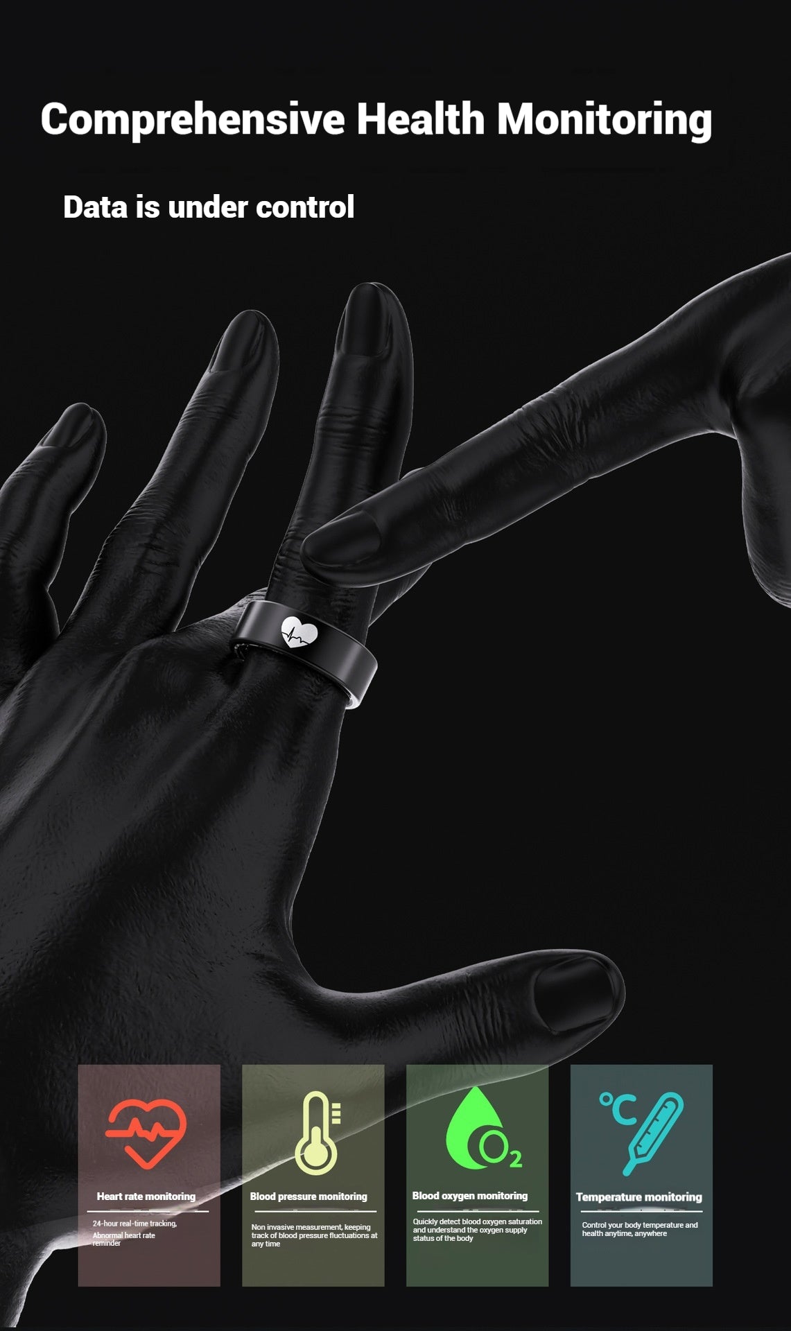 New R30 Smart Ring – ECG/Heart Rate/Blood Oxygen/Temperature/Sleep Tracking/Multi-Sport Modes Health Monitor Ring