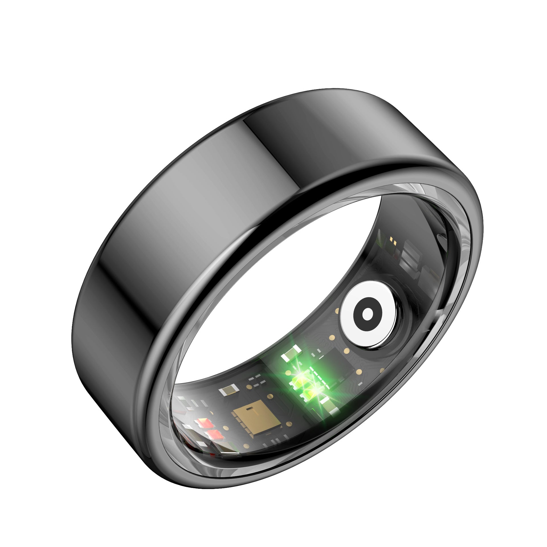 R02 Smart Ring – Waterproof Blood Oxygen Monitor, Sleep Tracker, Heart Rate Monitor, Fitness & Photo Smart Ring (Black/Gold, Multiple Sizes)