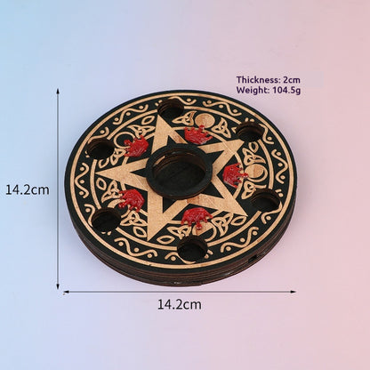 Multi-Layer Crystal Ball Display Stand Wooden Craft Base – Meditation Energy Creative Wooden Decor (Style A/B/C, with Crown Decoration)