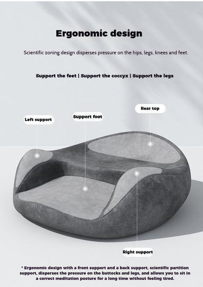 Meditation Cushion with Memory Foam - Yoga Mat for Zen Sitting, Ergonomic Support, Non-Collapsing Seat
