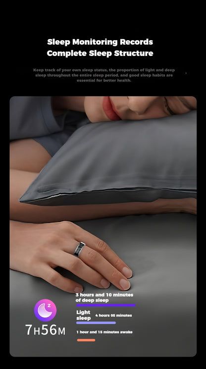 SY01 Smart Ring with Display – Health Monitor for Heart Rate, SpO2, Sleep Tracking, Gesture Control, Long Battery Life, IP68 Waterproof