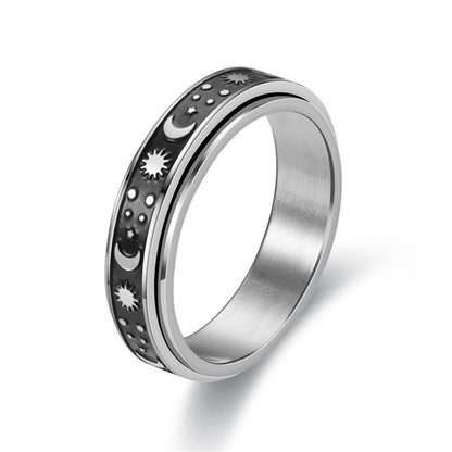 Titanium Steel Geometric Rings - Trendy Euro & Korean Minimalist Style (Black/Gold/Rainbow/Silver/Rose Gold)