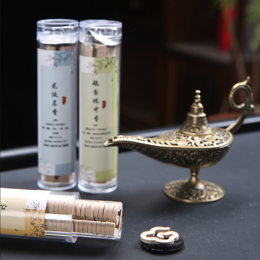 Aladdin Lamp Meditation Incense Set - Auspicious Cloud Pads (Li Yu's Bedchamber/Ambergris/Osmanthus),for Air Purifying, Stress Relief & Better Sleep