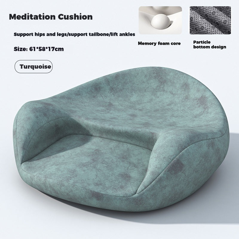 Meditation Cushion with Memory Foam - Yoga Mat for Zen Sitting, Ergonomic Support, Non-Collapsing Seat