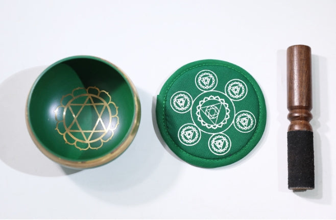 Nepal Handmade Singing Bowl Set for Meditation & Yoga (7 Chakra Colors) – Copper Tibetan Sound Bowl
