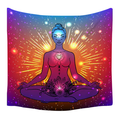 Lotus Seven Stars Tapestry Nordic Style Yoga Meditation Wall Hanging Hand Washable Home Decor (mutiple options)