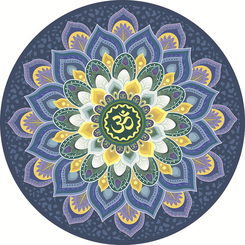 Suede & Natural Rubber Meditation Yoga Mat – Non-Slip Round Zen Mat for Yoga, Pilates & Workout