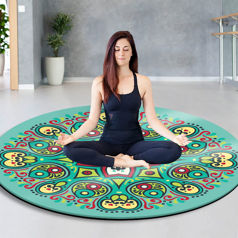 Suede Round Meditation Mat – Non-Slip, Thickened for Yoga, Fitness, Jump Rope & Zen Sitting （Multiple Patterns）