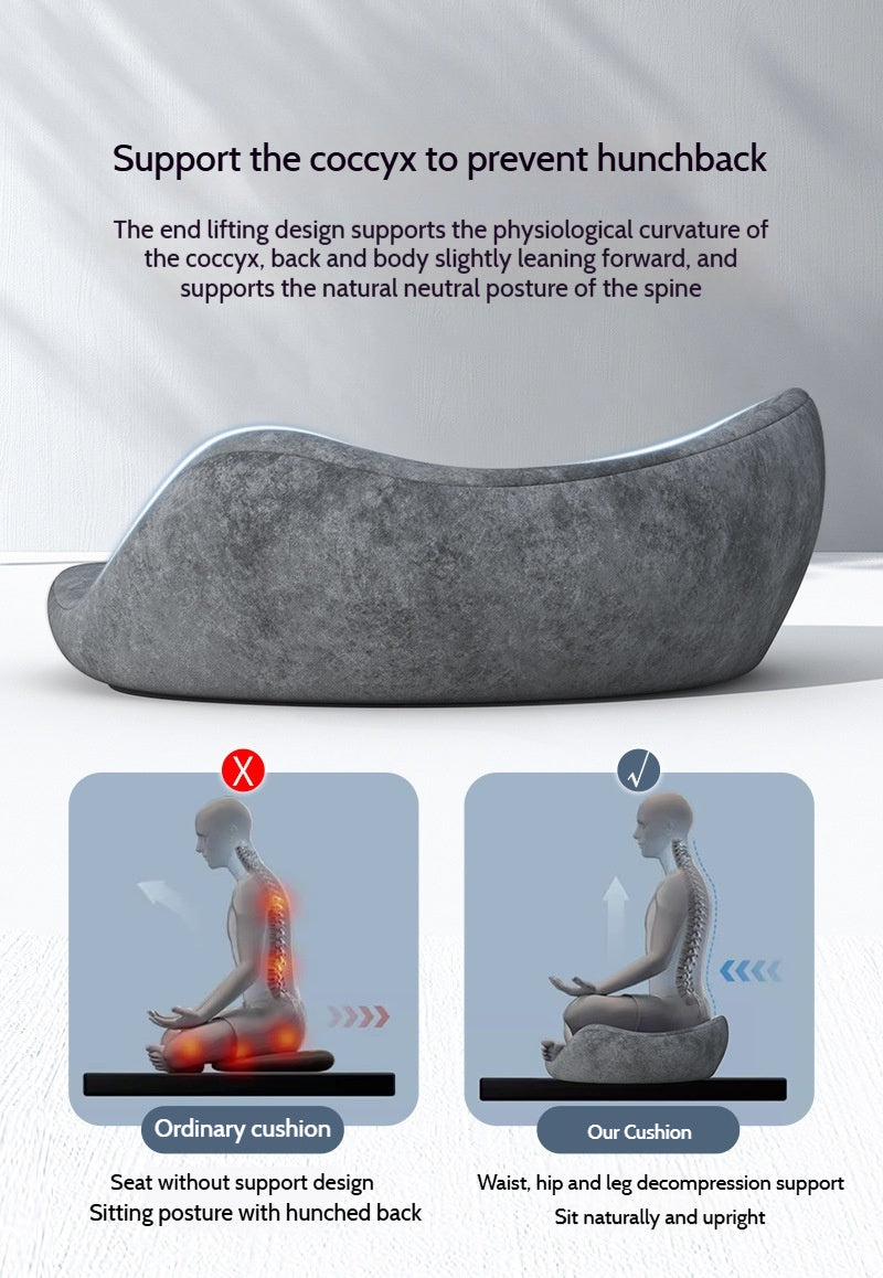 Meditation Cushion with Memory Foam - Yoga Mat for Zen Sitting, Ergonomic Support, Non-Collapsing Seat