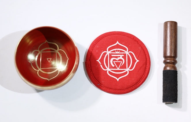 Nepal Handmade Singing Bowl Set for Meditation & Yoga (7 Chakra Colors) – Copper Tibetan Sound Bowl