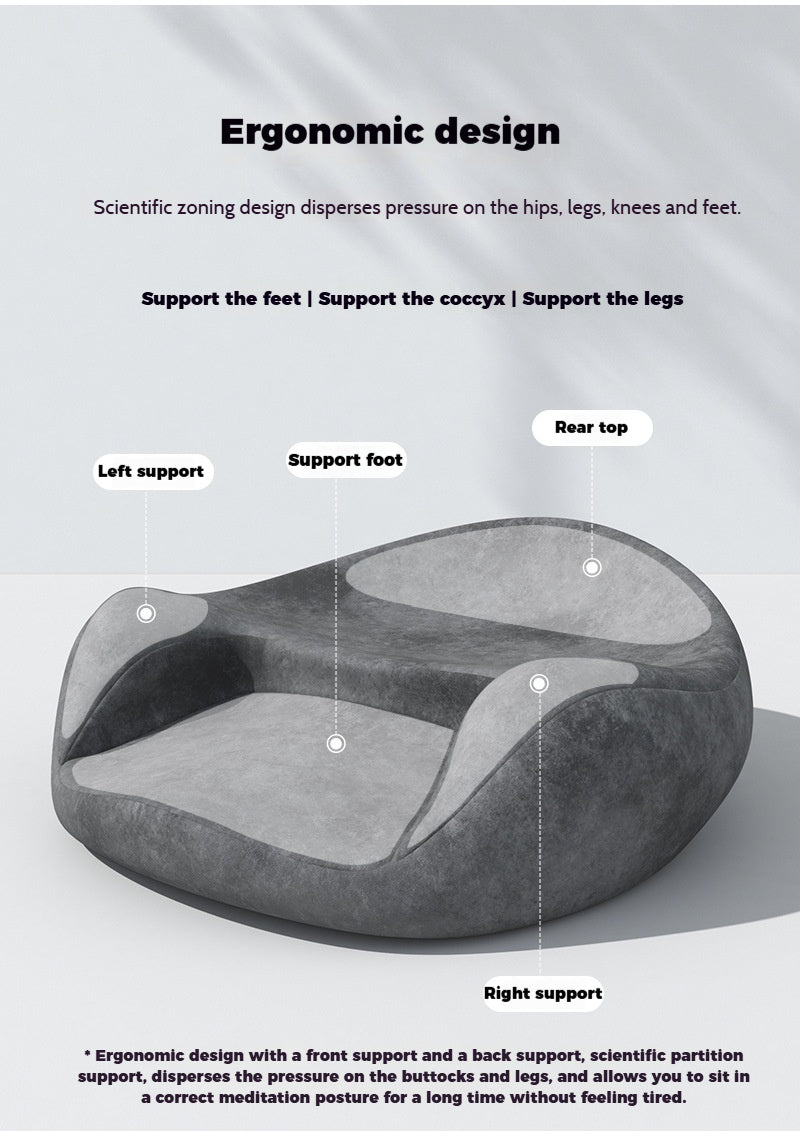 Meditation Cushion with Memory Foam - Yoga Mat for Zen Sitting, Ergonomic Support, Non-Collapsing Seat