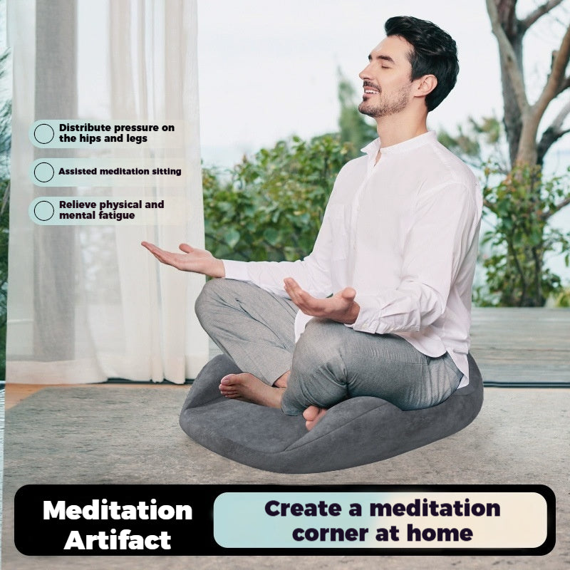 Meditation Cushion with Memory Foam - Yoga Mat for Zen Sitting, Ergonomic Support, Non-Collapsing Seat