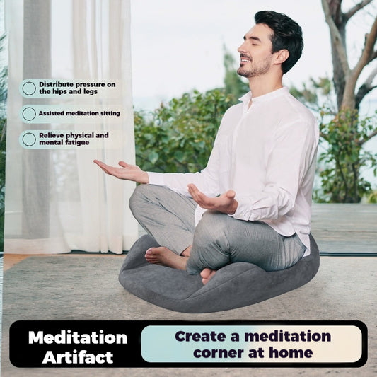 Meditation Cushion with Memory Foam - Yoga Mat for Zen Sitting, Ergonomic Support, Non-Collapsing Seat