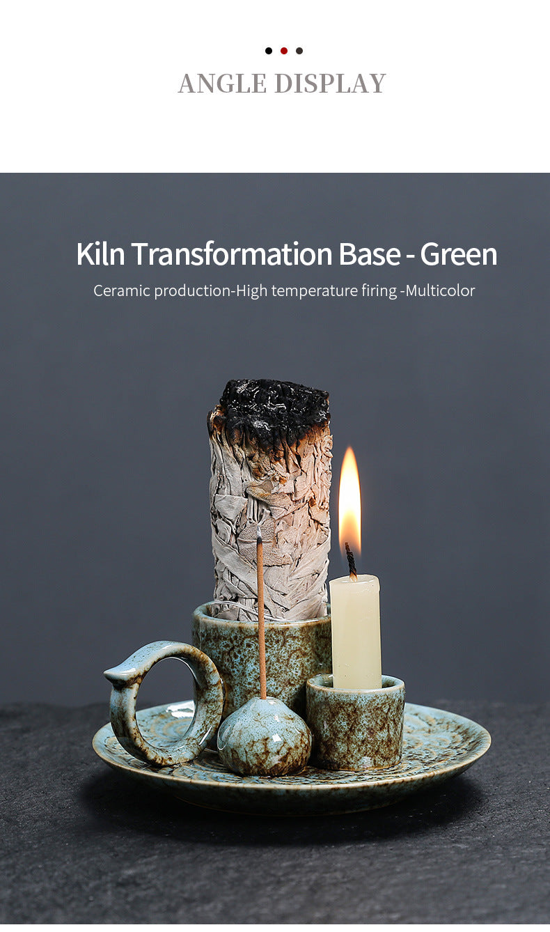 Palo Santo Holder | Sage Burner Tray | Ceramic Incense Burner | Meditation & Zen Aromatherapy | Multi-Functional Home Decor