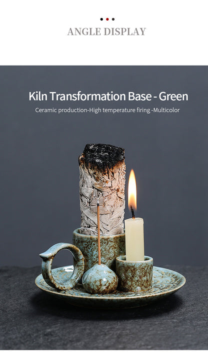 Palo Santo Holder | Sage Burner Tray | Ceramic Incense Burner | Meditation & Zen Aromatherapy | Multi-Functional Home Decor