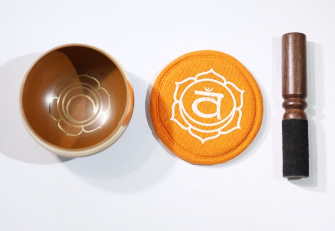 Nepal Handmade Singing Bowl Set for Meditation & Yoga (7 Chakra Colors) – Copper Tibetan Sound Bowl