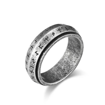 Nordic Viking Spinning Titanium Steel Ring – Men’s Meditation Jewelry for Stress Relief & Anxiety