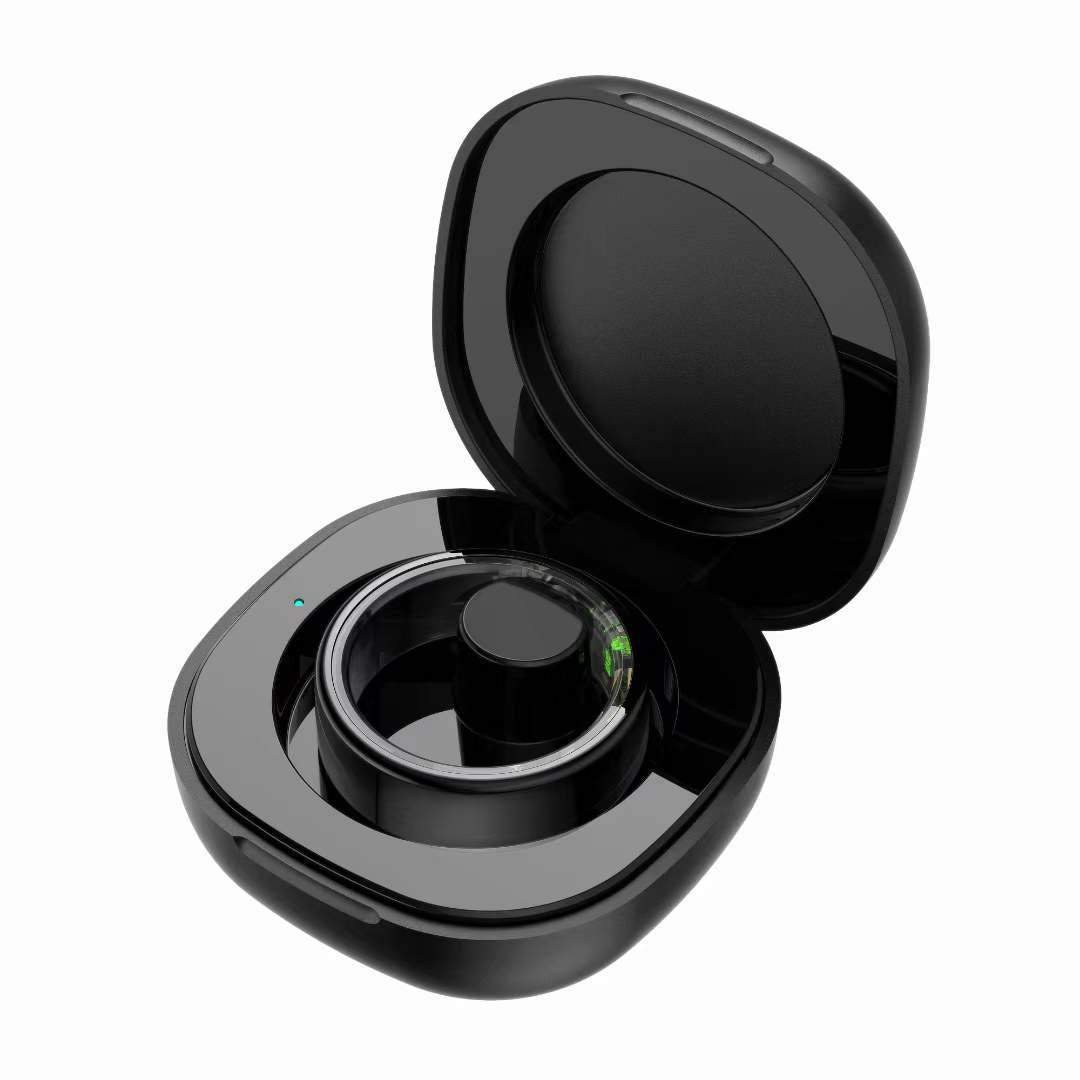 R02 Smart Ring – Waterproof Blood Oxygen Monitor, Sleep Tracker, Heart Rate Monitor, Fitness & Photo Smart Ring (Black/Gold, Multiple Sizes)