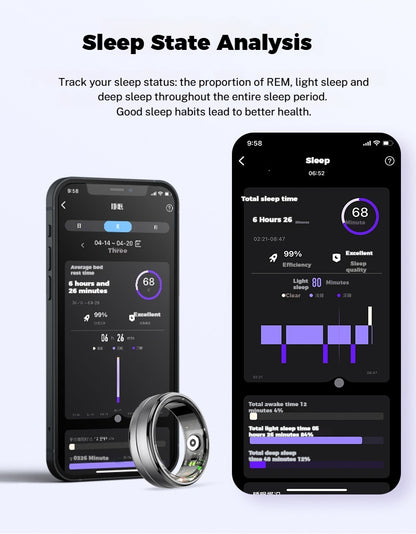 New R06 Smart Ring – Waterproof BP/SpO2/Sleep/Heart Rate/Step Tracking, Multi-Sport Modes