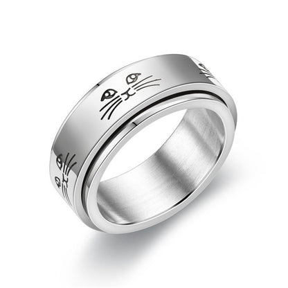 Titanium Steel Geometric Rings - Trendy Euro & Korean Minimalist Style (Black/Gold/Rainbow/Silver/Rose Gold)