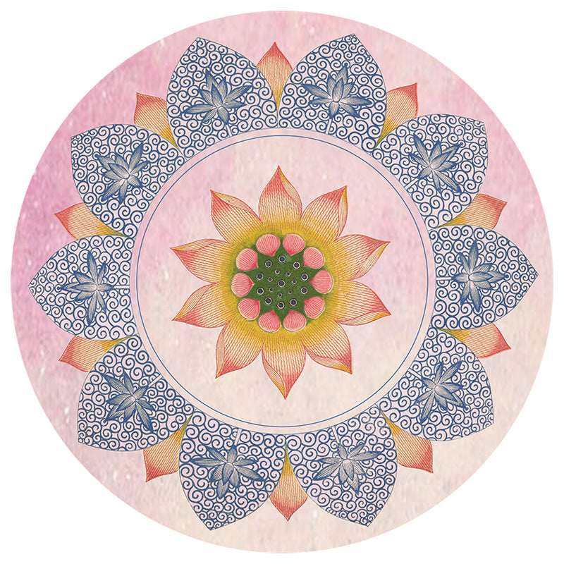 Suede Round Meditation Mat – Non-Slip, Thickened for Yoga, Fitness, Jump Rope & Zen Sitting （Multiple Patterns）