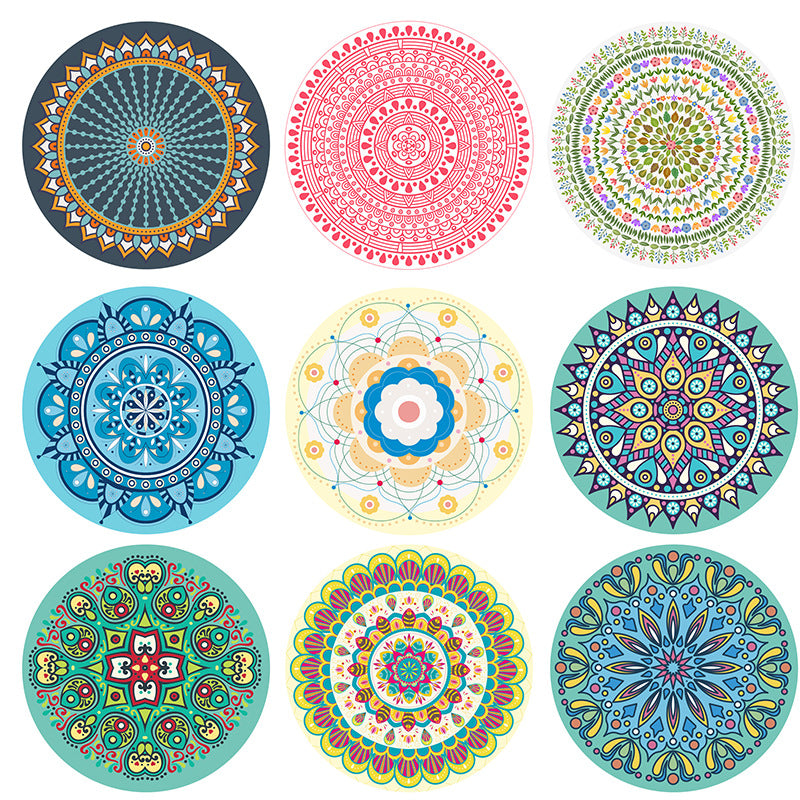 Suede Round Meditation Mat – Non-Slip, Thickened for Yoga, Fitness, Jump Rope & Zen Sitting （Multiple Patterns）