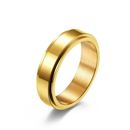 Minimalist Engravable Spinner Meditation Ring | Anxiety Relief Stainless Steel Unisex Couple Band (6mm 5g)