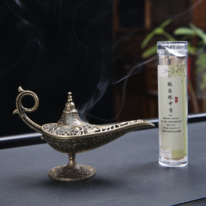 Aladdin Lamp Meditation Incense Set - Auspicious Cloud Pads (Li Yu's Bedchamber/Ambergris/Osmanthus),for Air Purifying, Stress Relief & Better Sleep