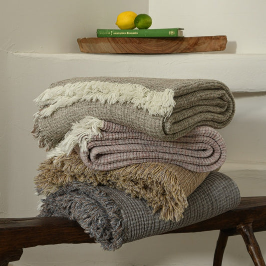 Meditation Yoga Blanket | Cotton Linen Fringe Throw Blanket | All-Season Use | Wabi-Sabi Style | Nap Sofa Blanket | 130*170cm/150*200cm