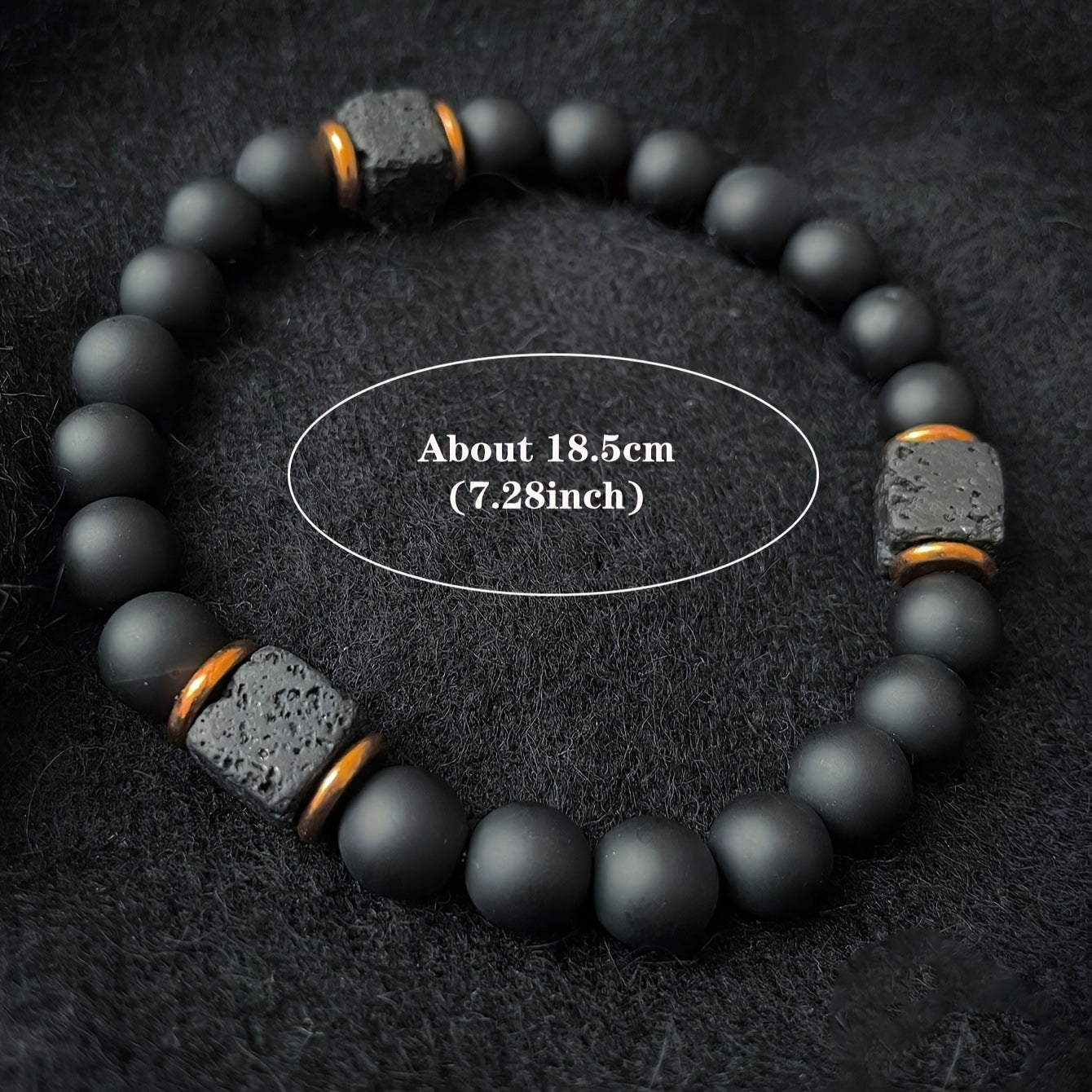 Men's Lava Stone & Black Onyx Bracelet – Meditation Grounding Jewelry for Strength & Mindfulness