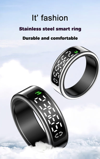 SY01 Smart Ring with Display – Health Monitor for Heart Rate, SpO2, Sleep Tracking, Gesture Control, Long Battery Life, IP68 Waterproof