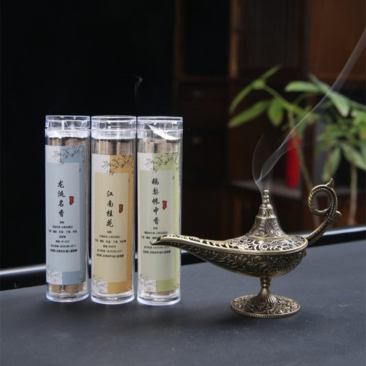 Aladdin Lamp Meditation Incense Set - Auspicious Cloud Pads (Li Yu's Bedchamber/Ambergris/Osmanthus),for Air Purifying, Stress Relief & Better Sleep