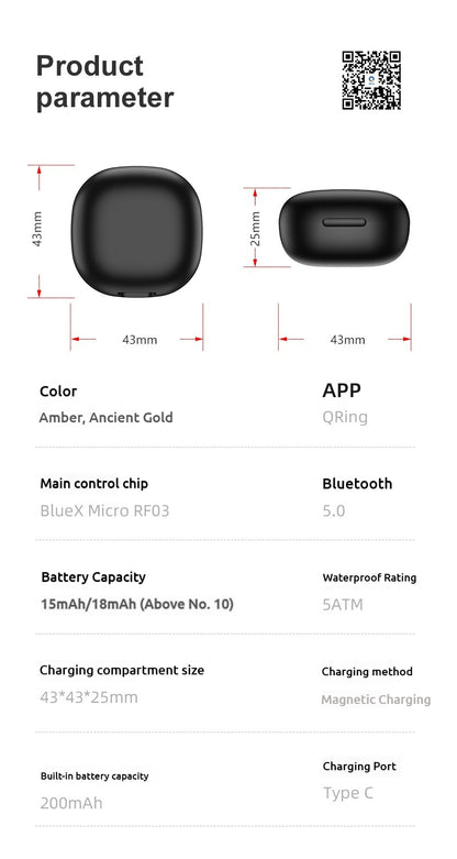 New R06 Smart Ring – Waterproof BP/SpO2/Sleep/Heart Rate/Step Tracking, Multi-Sport Modes