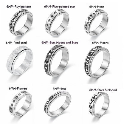 Titanium Steel Geometric Rings - Trendy Euro & Korean Minimalist Style (Black/Gold/Rainbow/Silver/Rose Gold)
