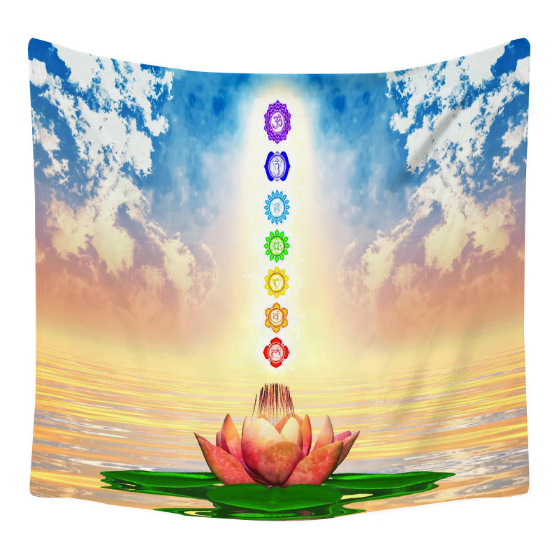 Lotus Seven Stars Tapestry Nordic Style Yoga Meditation Wall Hanging Hand Washable Home Decor (mutiple options)